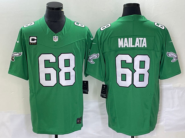 Men's Philadelphia Eagles #68 Jordan Mailata Green 2023 F.U.S.E. With C Patch Vapor Untouchable Stitched Football Jersey - Click Image to Close